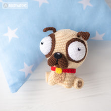 Laden Sie das Bild in den Galerie-Viewer, Crochet Pattern of Pug Luis from &quot;AradiyaToys Design&quot; (Amigurumi tutorial PDF file) / cute pug crochet pattern by AradiyaToys
