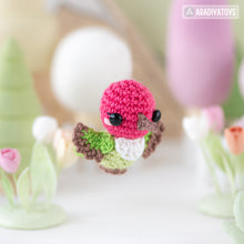 Załaduj obraz do przeglądarki galerii, hummingbird crochet pattern PDF amigurumi bird toy DIY tutorial flower field mini kingdom garden animal instant download pattern bird lovers

