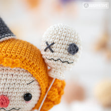 Load image into Gallery viewer, sad clown crochet pattern halloween amigurumi tutorial AradiyaToys spooky season crochet DIY tutorial PDF file handmade amigurumi pattern
