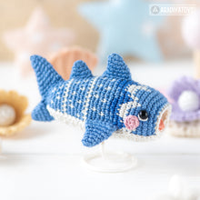 Load image into Gallery viewer, amigurumi whale shark crochet pattern by AradiyaToys mini kingdom crochet whale shark DIY tutorial PDF file handmade fish amigurumi pattern
