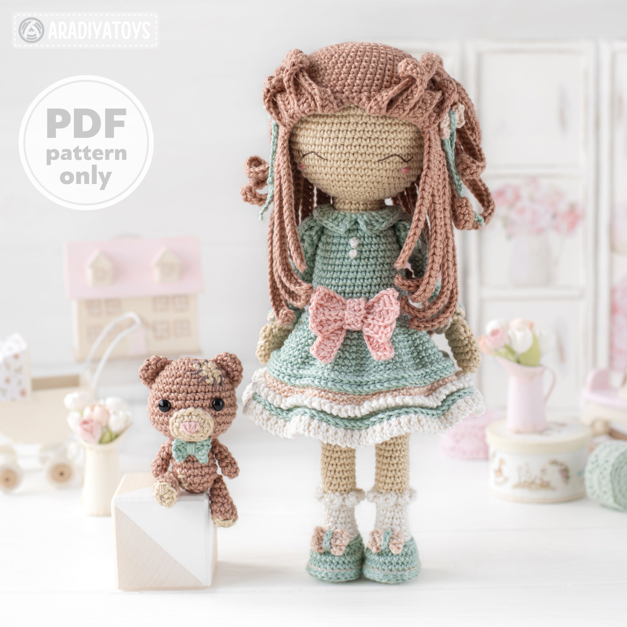 Crochet Doll Pattern Amigurumi Doll SHELLY tutorial dress PDF file crochet pattern for doll amigurumi digital by AradiyaToys DIY Handmade Crochet Doll Pattern Amigurumi Doll SHELLY tutorial dress PDF file crochet pattern for doll amigurumi digital by AradiyaToys DIY Handmade