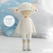 Cargar imagen en el visor de la galería, Friendy Wendy the Lamb from &quot;AradiyaToys Friendies&quot; collection / doll crochet pattern by AradiyaToys (Amigurumi tutorial PDF file)
