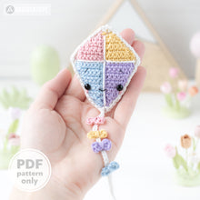 Indlæs billede til gallerivisning Kawaii Kite from &quot;AradiyaToys Kawaii” collection / Crochet Pattern (Amigurumi Tutorial PDF File), Keychain Beginner Handmade DIY Pin Cushion
