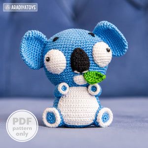 Crochet Pattern of Koala Noah from "AradiyaToys Design" (Amigurumi tutorial PDF file) / cute koala crochet pattern by AradiyaToys