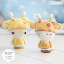 Afbeelding in Gallery-weergave laden, Mini Sonya the Giraffe from &quot;AradiyaToys Minis” collection / toy crochet pattern by AradiyaToys (Amigurumi tutorial PDF file)
