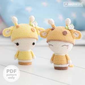 Mini Sonya the Giraffe from "AradiyaToys Minis” collection / toy crochet pattern by AradiyaToys (Amigurumi tutorial PDF file)