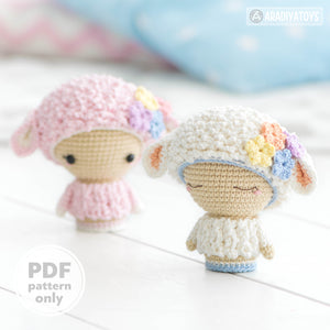 Mini Wendy the Lamb from "AradiyaToys Minis” collection / small doll crochet pattern by AradiyaToys (Amigurumi tutorial PDF file)