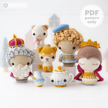 Cargar imagen en el visor de la galería, Royal Family from “Mini Kingdom” collection / crochet patterns by AradiyaToys (Amigurumi tutorial PDF file), prince, queen, crochet king
