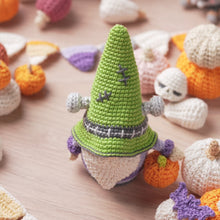 Load and play video in Gallery viewer, halloween crochet pattern for frankenstein gnome amigurumi tutorial AradiyaToys spooky season crochet DIY tutorial PDF file handmade pattern
