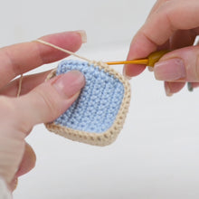 Load and play video in Gallery viewer, amigurumi doll backpack crochet pattern AradiyaToys dolls accessories crochet DIY tutorial PDF file handmade bag amigurumi pattern keychain
