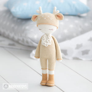 Friendy Annie the Deer from "AradiyaToys Friendies" collection / doll crochet pattern by AradiyaToys (Amigurumi tutorial PDF file)