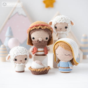 Minis de Natividade da coleção “AradiyaToys Minis” / receita de crochê de Natividade por AradiyaToys (Amigurumi tutorial PDF file), mini crochê