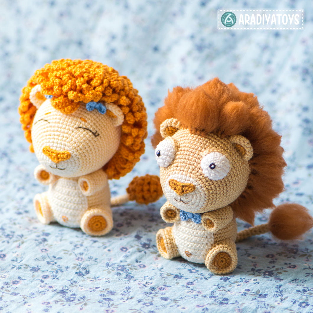 Crochet Pattern of Lion Cubs Bobby and Lily from 