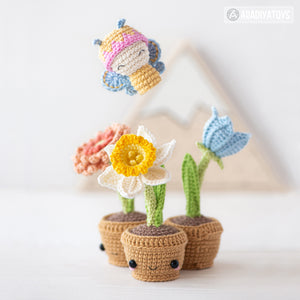 Flower Garden from “Mini Kingdom” collection / crochet patterns by AradiyaToys (Amigurumi tutorial PDF file) / crochet flower / amigurumi