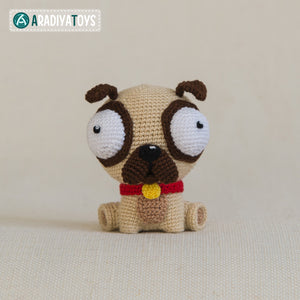 Crochet Pattern of Pug Luis from "AradiyaToys Design" (Amigurumi tutorial PDF file) / cute pug crochet pattern by AradiyaToys