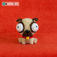 Cargar imagen en el visor de la galería, Crochet Pattern of Pug Luis from &quot;AradiyaToys Design&quot; (Amigurumi tutorial PDF file) / cute pug crochet pattern by AradiyaToys
