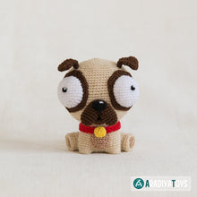 Załaduj obraz do przeglądarki galerii, Crochet Pattern of Pug Luis from &quot;AradiyaToys Design&quot; (Amigurumi tutorial PDF file) / cute pug crochet pattern by AradiyaToys
