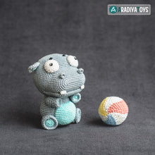 Laden Sie das Bild in den Galerie-Viewer, Crochet Pattern of Hippo Bruno from &quot;AradiyaToys Design&quot; (Amigurumi tutorial PDF file) / cute hippo crochet pattern by AradiyaToys
