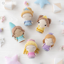 Afbeelding in Gallery-weergave laden, Mini Princesses from “Mini Kingdom” collection / crochet patterns by AradiyaToys (Amigurumi tutorial PDF file) / princess / amigurumi fairy
