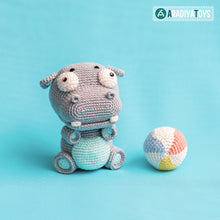 Carregar imagem no visualizador da galeria, Crochet Pattern of Hippo Bruno from &quot;AradiyaToys Design&quot; (Amigurumi tutorial PDF file) / cute hippo crochet pattern by AradiyaToys
