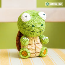 Load image into Gallery viewer, Turtle Gina from “AradiyaToys Design” collection / cute turtle crochet pattern by AradiyaToys (Amigurumi tutorial PDF file)
