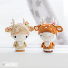 Cargar imagen en el visor de la galería, Mini Annie the Deer from &quot;AradiyaToys Minis” collection / little doll crochet pattern by AradiyaToys (Amigurumi tutorial PDF file)
