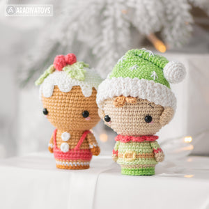 Christmas Minis set 2 from “AradiyaToys Minis” collection / christmas crochet pattern by AradiyaToys (Amigurumi tutorial PDF file)