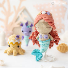 Załaduj obraz do przeglądarki galerii, Kawaii Ocean Minis from “AradiyaToys Minis” collection / crochet patterns (Amigurumi tutorial PDF file) / crochet mermaid / amigurumi triton
