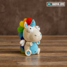 Load image into Gallery viewer, Unicorn Corki from “AradiyaToys Design” collection / unicorn crochet pattern by AradiyaToys (Amigurumi tutorial PDF file)
