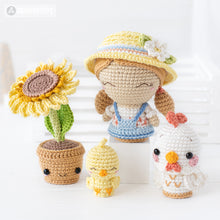 Carregar imagem no visualizador da galeria, Sunny Farm from “Mini Kingdom” collection / crochet patterns by AradiyaToys (Amigurumi tutorial PDF) / crochet chicken / amigurumi sunflower
