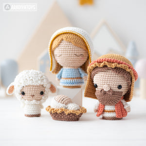 Mini Nacimiento de la colección “Minis de AradiyaToys” Patrón de Belén de crochet de AradiyaToys (tutorial de Amigurumi tutorial en fichero PDF), mini crochet