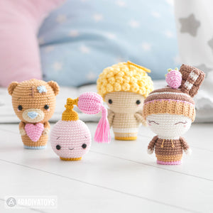 Valentine Minis set from “AradiyaToys Minis” collection / cute crochet pattern by AradiyaToys (Amigurumi tutorial PDF file)