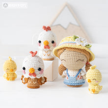 Indlæs billede til gallerivisning Sunny Farm from “Mini Kingdom” collection / crochet patterns by AradiyaToys (Amigurumi tutorial PDF) / crochet chicken / amigurumi sunflower
