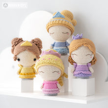 Cargar imagen en el visor de la galería, Mini Princesses from “Mini Kingdom” collection / crochet patterns by AradiyaToys (Amigurumi tutorial PDF file) / princess / amigurumi fairy
