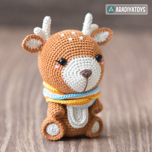 Crochet Pattern of Deer Kira from "AradiyaToys Design" (Amigurumi tutorial PDF file) / cute deer crochet pattern by AradiyaToys