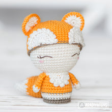 Load image into Gallery viewer, Mini Laura the Fox from &quot;AradiyaToys Minis” collection / mini doll crochet pattern by AradiyaToys (Amigurumi tutorial PDF file)
