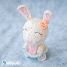 Load image into Gallery viewer, Crochet Pattern of Bunny Emma from &quot;AradiyaToys Design&quot; (Amigurumi tutorial PDF file) / easter bunny crochet pattern by AradiyaToys
