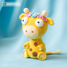 Load image into Gallery viewer, Crochet Pattern of Giraffe Ellie from &quot;AradiyaToys Design&quot; (Amigurumi tutorial PDF file) / cute giraffe crochet pattern by AradiyaToys
