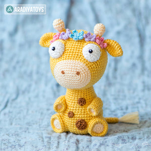 Crochet Pattern of Giraffe Ellie from "AradiyaToys Design" (Amigurumi tutorial PDF file) / cute giraffe crochet pattern by AradiyaToys